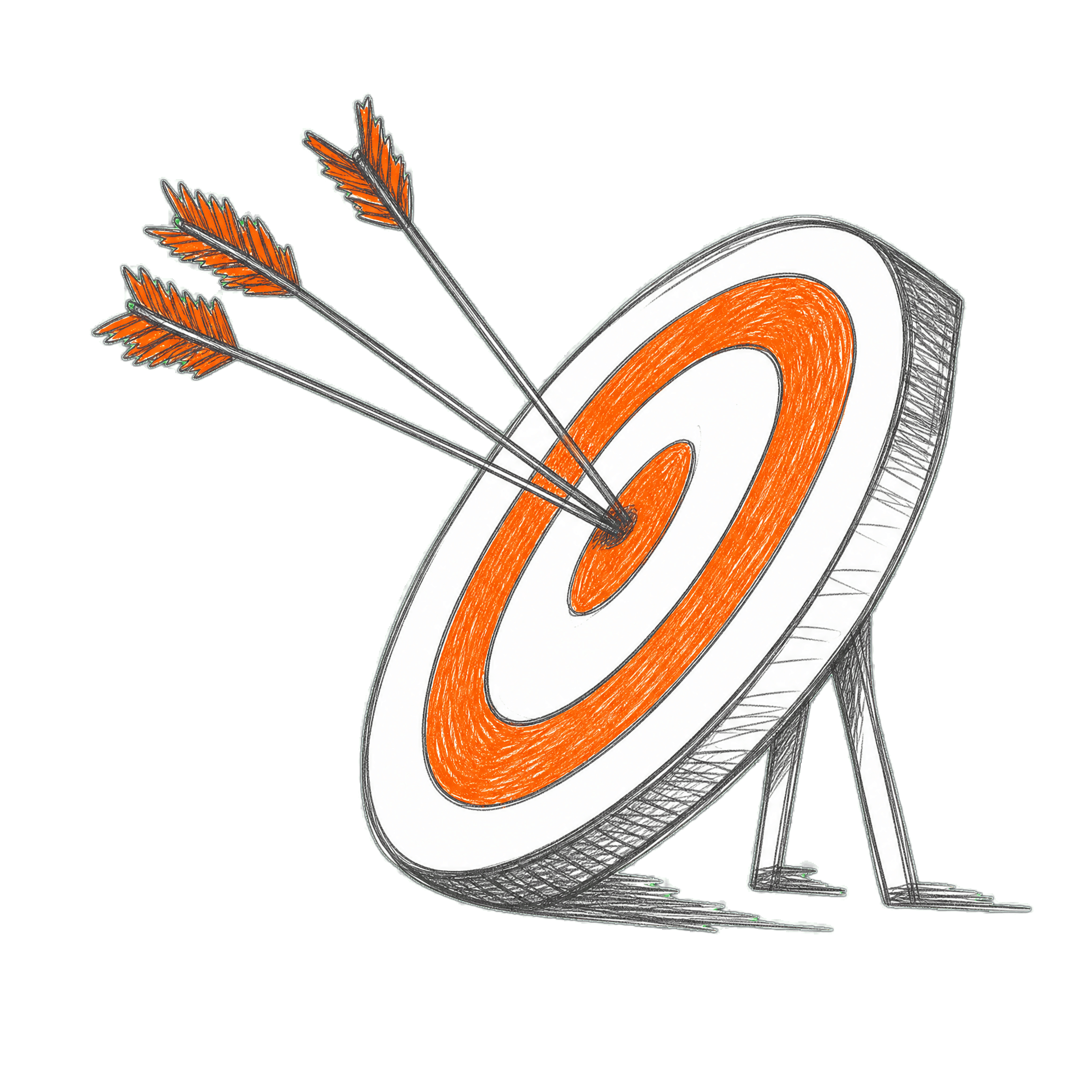 Archery target struck in the bullseye — hitting the mark on every order